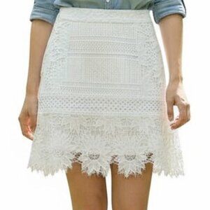 TOPSHOP White Lace Skirt - Size 6